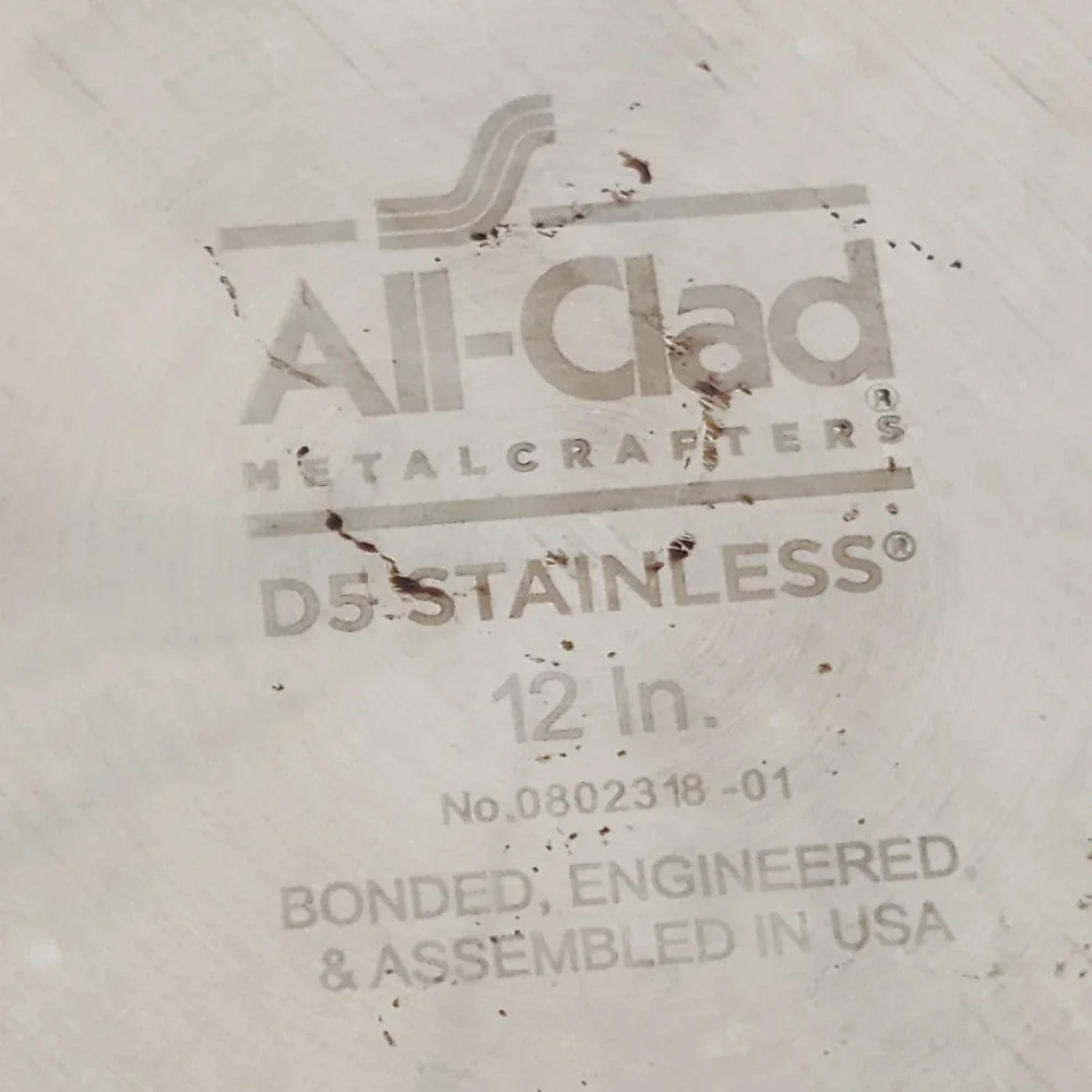 All-Clad D5 Stainless 12 Inch Fry Pan Skillet USA Made No Lid